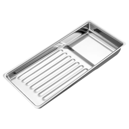 OUNONA Desinfektionswanne Edelstahl 19.8X9.3 Zoll Metall Tablett Für Maniküre- Und Schönheitssalon Werkzeuge Sterilisation Organizer