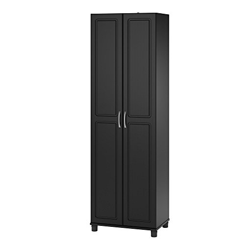 Image of SystemBuild Evolution Kendall 24 inch Engineered Wood Utility Storage Cabinet Black