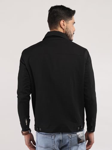 Image of CHKOKKO Men's Fleece Solid Winter Wear Regular Fit Standard Length Jacket