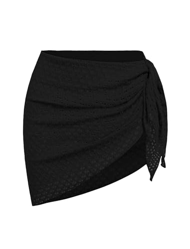 Image of ZAFUL Women's Sarong Coverups Beach Wrap Sheer Bikini Cover Up Mini Skirt | Wraps Swimwear, Cover Ups for Swimwear, Multi-Wear, Texture, Floral