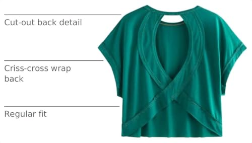 Image of SOLY HUX Women Open Back Tops Workout Backless Tee Casual Athletic Shirts Short Sleeve Oversized Gym T Shirt