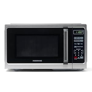 Farberware Countertop Microwave 900 Watts, 0.9 Cu. Ft. – Microwave Oven With LED Lighting and Child Lock – Perfect for Apartments and Dorms – Easy Clean Stainless Steel