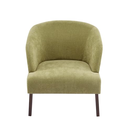 Sillón Barrel Verde Oliva Tela con Base de Madera miniatura 7