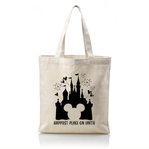 WDSXWH Magical Castle Tote Bag with Mouse Design