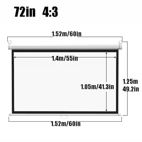 Pantalla Manual de Proyector 72 pulgadas 4:3 miniatura 6