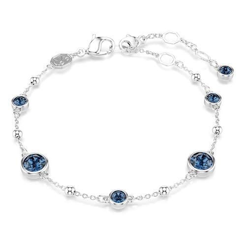 Swarovski Bracelet, de la collection Imber, de taille ronde, avec des cristaux bleus, en métal rhodié