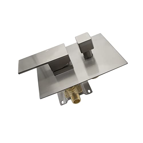 Drettyer 2 Way Outlet Function Solid Brass Shower Diverter Valve Mixer Rough-In Shower Handle Valve Kit Replacement In Brushed Nickel #TOP6
