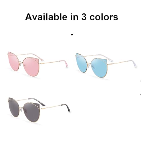 Cat Eye Designer Sunglasses Women Polarized Oversized Lenses Metal Frame UV Protection2