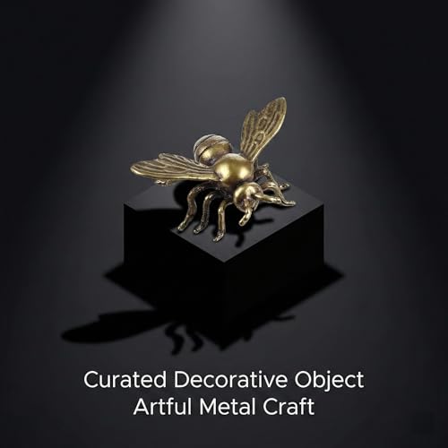 Set de 4 Figuras de Abeja en Latón Dorado Vintage miniatura 7