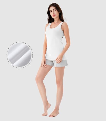 DAVID ARCHY Women's Cotton Camisole Tops Long Tank Top for Women 3 Pack4