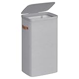 SONGMICS Wäschekorb, 100 L Wäschesammler, Wäschetonne, leichter Aufbau, mit Deckel und Griffen,...