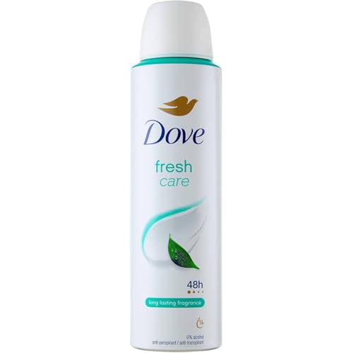 Dove Fresh Care Deodorante Spray Anti-Traspirante 48H, Senza Alcool, con 1/4 di Crema Idratante, 150 Ml (1)