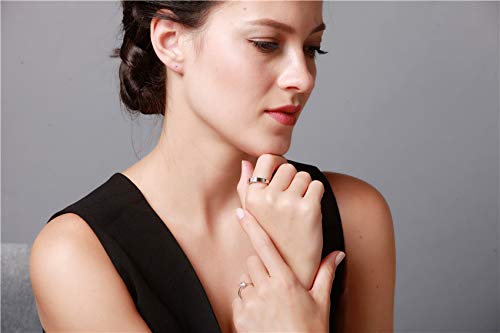 Uloveido 1 Pair Wedding Engagement Couple Ring Set for Women and Men Valentine's Day Gift - Anniversary Promise Ring Set in Silver Color for Boyfriend and Friend J0022