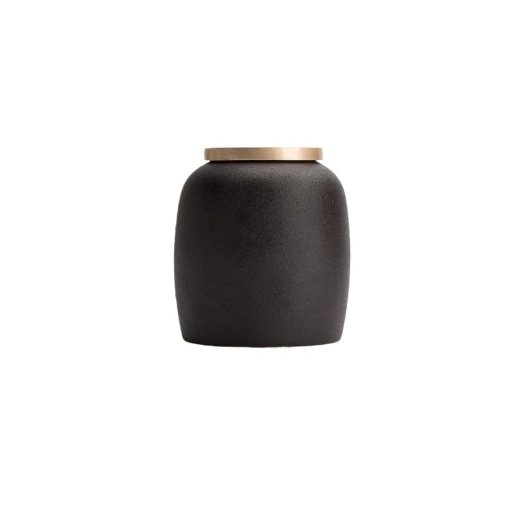 XYIANG Coffee Canister Bulk Tea Storage Jar Ceramic Sealed Jar Simple Solid Color Storage Jar Household Portable Small Tea Jar Tea Set Tea Jar