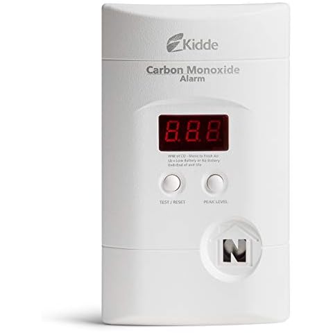 Kidde Carbon Monoxide Detector, Plug In Wall with 9-Volt Battery Backup, Digital LED Display Cover