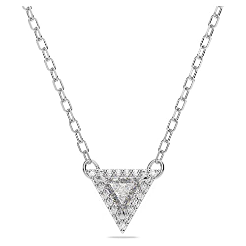Swarovski Ortyx necklace, Triangle cut, White, Rhodium plated