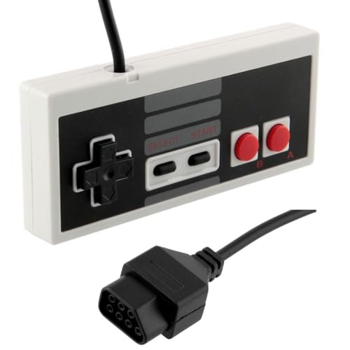 SATKIT Mando Gamepad Retro Compatible conNES y Famicom | Conector 7 Pines Original | Cable 1,4 m | Botones A/B + D-Pad + Select/Start | Plug & Play
