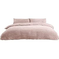 Sleepdown Teddy Fleece Roest Oranje Dekbedovertrek Quilt Beddengoed Set Met Kussenslopen Thermisch Warm Gezellig Super Zacht Gemakkelijk Te Onderhouden Beddengoed King 230 Cm X 220 Cm