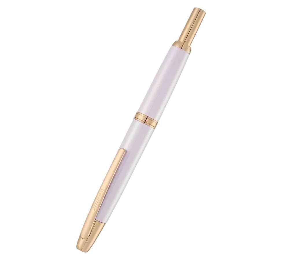Stylo plume rétractable jaune à clic avec convertisseur recharge d'encre lot de 10