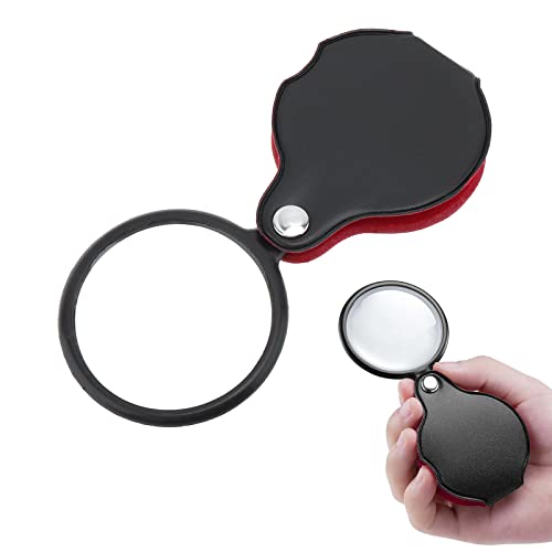 Loupe De Poche, 8X Mini Loupe Pliante, Mini Loupe De Lecture Loupe De Poche, Mini Loupe De Poche avec étui De Protection Cortical, Mini Loupe, Mini Loupe Portable, Loupe Pliante, Loupe Pliable, Noir