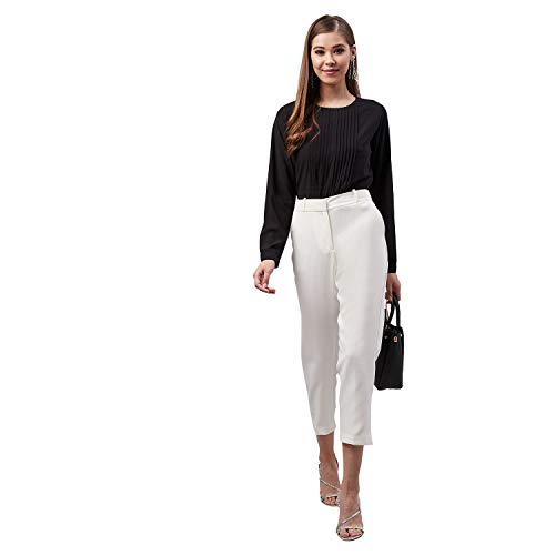 Image of Carlton London Women's Solid Regular Fit Blouse