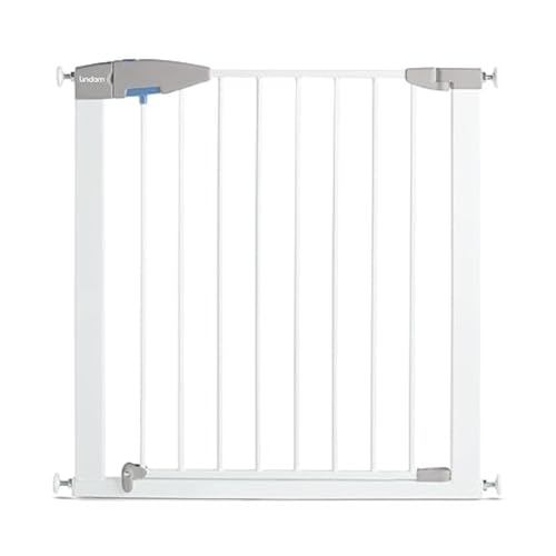 Munchkin Lindam Porte Cancelletto di Sicurezza per Bambini e Animali Domestici, Barriera per Scale e Vani Porta, Fissaggio a Pressione Senza Viti, Larghezza da 76 a 82 cm, Colore: Bianco