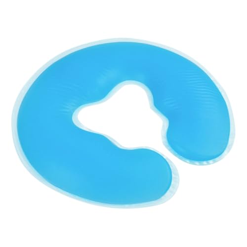 Ieron Silicon U-Shape Spa Pillow Gel Face Pad Massage Cushion for Beauty Bed - Blue, 31 x 26cm