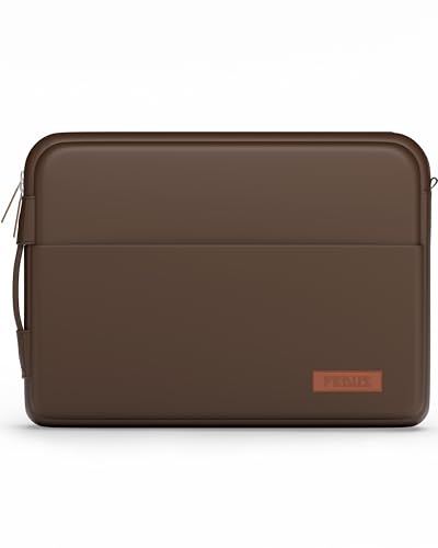 Image of FEDUS ORO Premium Vegan Leather Laptop Sleeve Bag Case 13.3 inch, Shockproof Office Laptop Cover Pouch Carrying Bag with Accessory Pocket & Handle for MacBook, HP, Dell, Lenovo, Asus for Men & Women