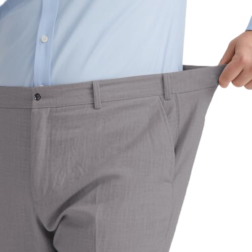 GATMSTZ Big and Tall Men's Premium Stretch Tailored Fit Suit Pants Gray 48WX32L4