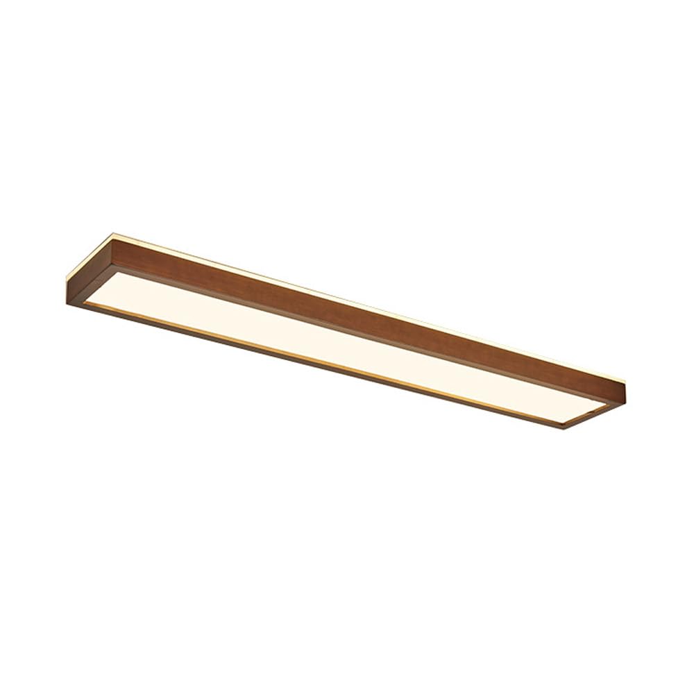 Lámpara de Techo LED Moderna de Madera, Regulable con Control Remoto, Rectangular y Cuadrada de Madera para Cocina, Dormitorio, Sala de Estar, Pasillo y Entrada.