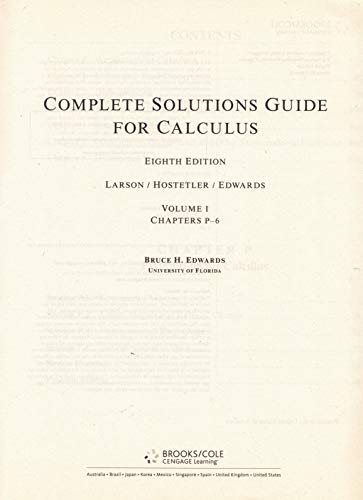 Calculus: Complete Solutions Guide, Vol.1 0618527931 Book Cover