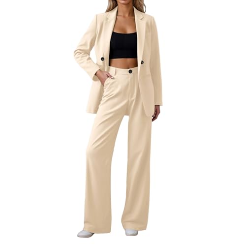 Tailleur ajusté femme haut de gamme ensemble deux pièces blazer et pantalon fluide moderne