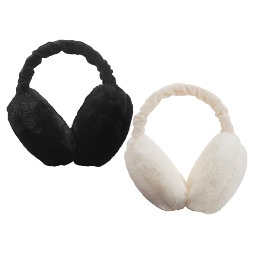 LdawyDE Paraorecchie Donna, 2 Pezzi Paraorecchie Caldi Invernali Plush, Pieghevoli Regolabile Paraorecchie Dellorecchio Scaldini per Orecchie Donna Inverno Vento Paraorecchie Peluche