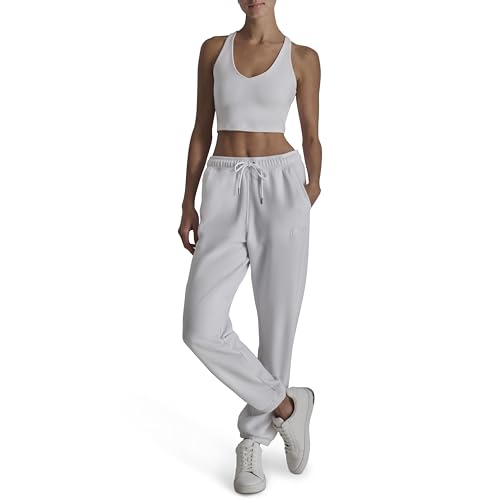 DKNY womens Varsity Embroidered Logo Jogger Fleece Sweatpant