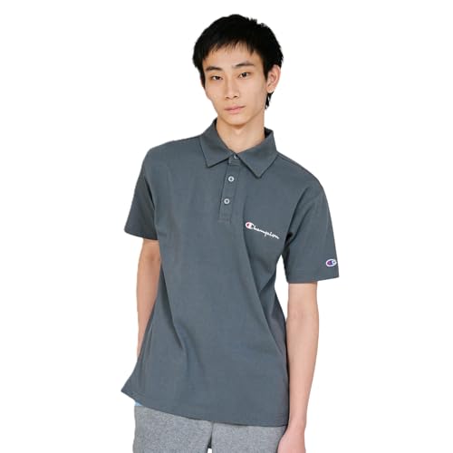 Amazon.co.jp限定 スクリプトロゴ刺繍 ベーシック ポロシャツ 半袖 綿100% スクリプトロゴ 刺繍 Polo Shirt C3-X361Z