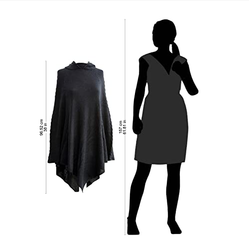 NOVICA Black Peruvian Alpaca Wool Blend Hooded Poncho, Eternal Magic'3