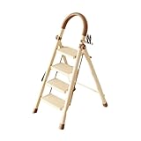 Dachbodenleitern Dachbodentreppe mit breitem, rutschfestem Fuß, 4-stufige Klappleiter for Erwachsene, geeignet for Küche, Büro, Haus und Garten Dachbodenleiter