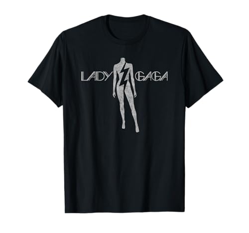 Official Lady Gaga Lightning White Logo T-Shirt