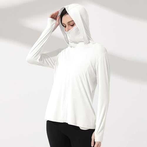 mingyuezai women39s upf 50 sun protection jacket hooded lightweight long sleeve sun shirt for hiking outdoor