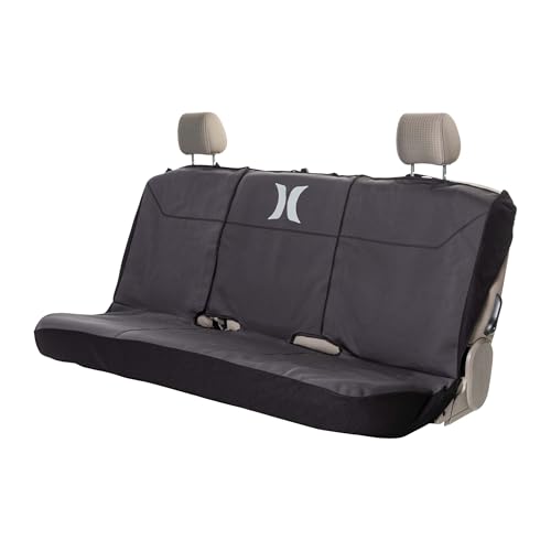Hurley Universal Seat Covers for Cars, Truck, and SUV, Rugged Automotive Seat Covers, Durable Seat Protection, Off-Black/Black, Fitted Bench