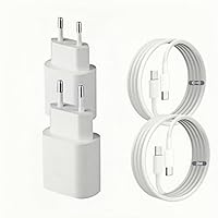 25W USB C Ladegerät 2er-Pack Schnellladegerät mit 2m Ladekabel für iPhone 17/16/15 Serie, USB C Netzteil Stecker für Samsung Galaxy S26/S25/S24/S23/S22/S21/A55/A54/A51 (Weiß)