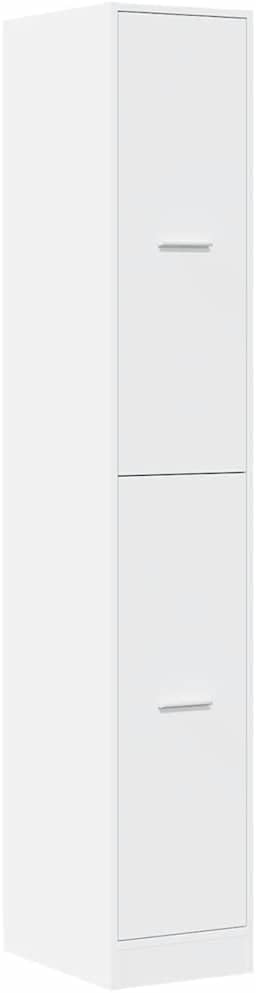 White Engineered Wood Apothecary Cabinet with Multiple Compartments in a Stylish White Matte Finish for Home