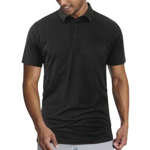 Camiseta polo para hombre, ajuste slim, manga corta, secado rápido, ideal para golf, tecnología anti-transpiración miniatura 1