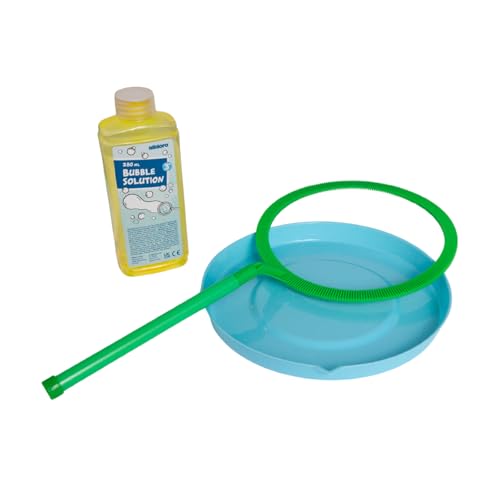 alldoro - Anel bolhas de sabão extragrandes, diâmetro aprox. 21 cm, com 250 ml de água com sabão, ideal para uma grande diversão ao ar livre, cor verde (60636)