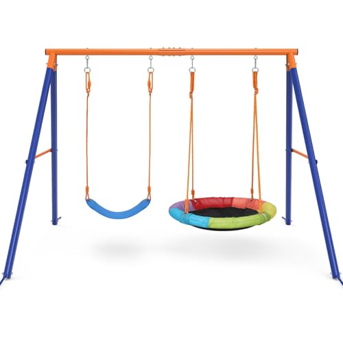 Amictoy Swing Set for Backyard with Stand - Heavy Duty...