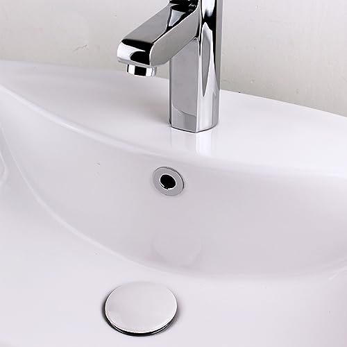 2 Stück Waschbecken Überlauf Abdeckung,Waschbecken Überlauf,Überlauf Waschbecken,Waschbecken Überlauf Ring,für Waschtisch Loch mit Ø 22-24 mm Öffnung,Silber (Kupfer Material)