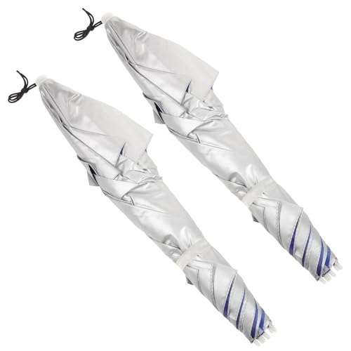 Chapeau parapluie de pêche léger pour homme adulte, tissu oxford argenté x2