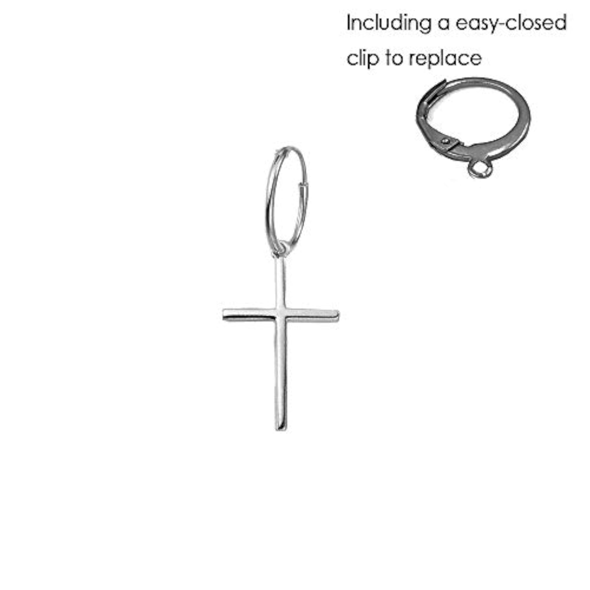 Small Cross Dangle Earring for Men and Women