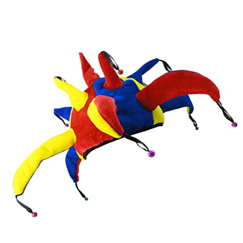 Baobiutin Chapeau de clown multicolore drôle pour Halloween Chapeau de bouffon de cour Chapeau de costume de fête Chapeau pour décoration de fête d'Halloween 1PC Chapeau de costume de clown Cover
