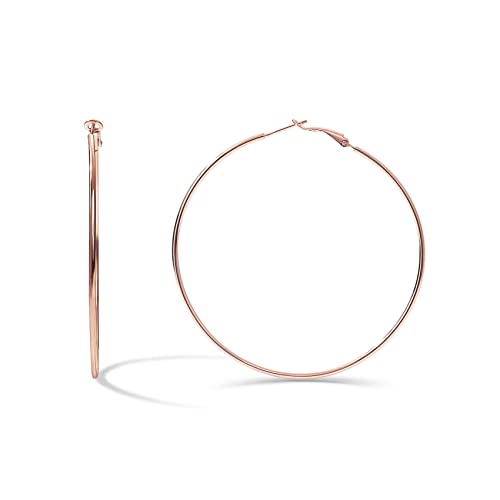 Image of PAVOI Gold Hoop Earrings for Women, 14K Gold Plated Paddle-Back Hoops